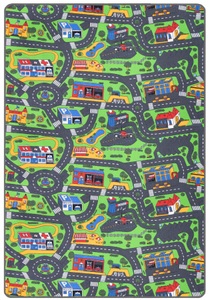 Primaflor-Ideen in Textil Kinderteppich »CITY«, rechteckig, 5 mm Höhe, Strassen-Spiel-Teppich, Strassenbreite ca. 9 cm, Kinderzimmer