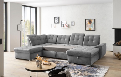 exxpo - sofa fashion, exxpo - sofa fashion Wohnlandschaft, (4 St.), 6x Kopfteilverstellung, Wahlweise mit Bettfunktion und Bettkasten, exxpo - sofa fashion Wohnlandschaft »Durango, aufwendige Sitz- und Rückenverarbeitung, bequem, U-Form« inkl. Kopfteilverstellung, wahlweise mit Bettfunktion und Bettkasten