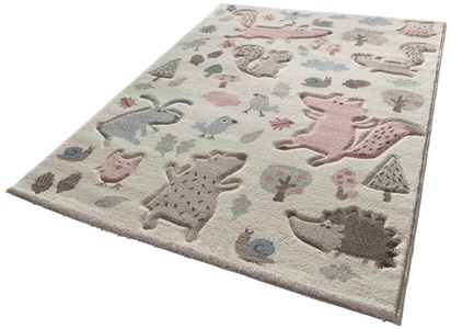 Sigikid, Kinderteppich, »Forest«, Sigikid, rechteckig, Höhe 13 mm, maschinell gewebt, Sigikid Kinderteppich »Forest«, rechteckig, 13 mm Höhe, Wald Tiere Design, Kurzflor