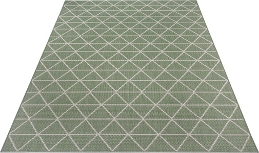 White Label, White Label - Teppich In-& Outdoor - 80 x 150 cm; - Grün Creme, my home Teppich »Layne«, rechteckig, 3 mm Höhe, Geometrisches Design, Strapazierfähig und pflegeleicht