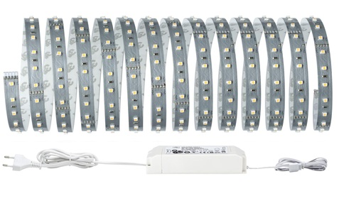 Paulmann, Paulmann MaxLED 500 70605 LED-Streifen-Basisset EEK: LED (A++ - E) mit Stecker 24 V 500 cm Tageslicht-Weiß, Paulmann LED-Streifen »MaxLED 500 6500«, 360 St.-flammig