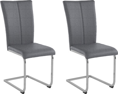 HOME AFFAIRE, Home affaire Freischwinger »Nils«, (Set), 2 St., Strukturstoff, Stuhl belastbar bis 120 Kg, Gestell aus Metall im Chrom-Look oder schwarz, Home affaire Freischwinger »Nils«, (Set), 2 St., Strukturstoff-Struktur grob, Stuhl belastbar bis 120 Kg, Gestell Metall im Chrom-Look oder Schwarz