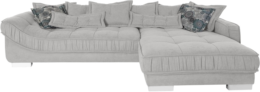 LEONIQUE, Leonique Ecksofa »Diwan«, mit vielen losen Kissen, Faltenwurf und Steppung im Sitzbereich, INOSIGN Ecksofa »Diwan L-Form«, mit vielen losen Kissen, Faltenwurf und Steppung im Sitzbereich