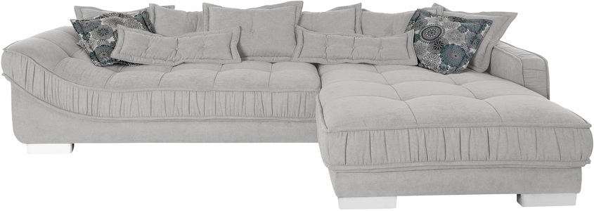 LEONIQUE, Leonique Ecksofa »Diwan«, mit vielen losen Kissen, Faltenwurf und Steppung im Sitzbereich, INOSIGN Ecksofa »Diwan L-Form«, mit vielen losen Kissen, Faltenwurf und Steppung im Sitzbereich