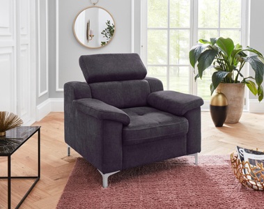 exxpo - sofa fashion, exxpo - sofa fashion Sessel, exxpo - sofa fashion Sessel »Florenz, Loungesessel, aktuelles Design«, komfortabler Sitz und bequeme Armlehnen, inkl. Kopfteilverstellung