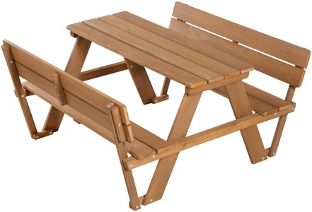 Roba, roba Kindersitzgruppe Picknick for 4 Outdoor Deluxe mit Rückenlehnen - weiß, roba® Kindersitzgruppe »mit Lehne Teak«