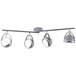 Brilliant, Deckenleuchte Rider in Betonoptik, 4-flammig, Brilliant Deckenstrahler »Rider«, 4 flammig, Leuchtmittel G9 ohne Leuchtmittel, Spotrohr 4flg grau Beton