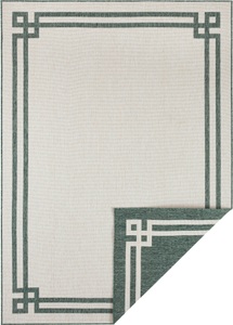 BOUGARI, Bougari - Wendbarer In-& Outdoor Flachgewebe-Teppich Manito Twin Supreme - 80 x 150 cm; - Grün, Creme, NORTHRUGS Teppich »Manito«, rechteckig, 5 mm Höhe, In-und Outdoor geeignet, Robust, Pflegeleicht, Flachgewebe, Wendbar