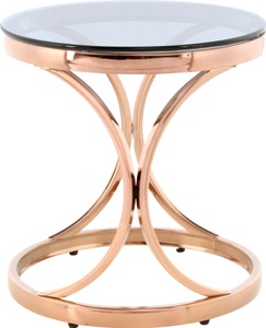 Kayoom, Kayoom Beistelltisch »Beistelltisch Weyda 125«, filigranes Design, Kayoom Beistelltisch »Weyda 125, in eleganter Gestaltung,runde Tischplatte aus Glas«, (1 St.), Glamouröses Design, hochwertige Verarbeitung, Hingucker-Gestell
