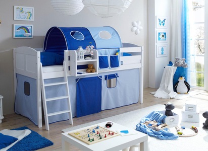 TICAA, Ticaa Hochbett »Eric« mit Rolllattenrost und Textil-Set, 