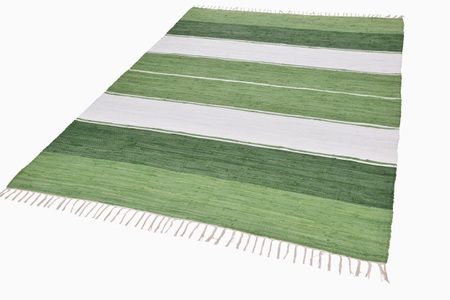 THEKO, THEKO Teppich »Stripe Cotton«, rechteckig, 5 mm Höhe, Flachgewebe, reine Baumwolle, handgewebt, mit Fransen, Wohnzimmer, THEKO Teppich »Stripe Cotton«, rechteckig, 5 mm Höhe, Flachgewebe, gestreift, reine Baumwolle, handgewebt, mit Fransen