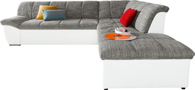 DOMO collection, DOMO collection Ecksofa, DOMO collection Ecksofa »Splash, aktuelle Sitz- und Rückensteppung, Materialmix, L-Form«, wahlweise mit Bettfunktion