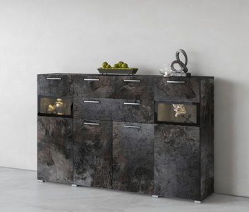 undefined, Highboard, Breite 182 cm, INOSIGN Highboard »Sarah«, Breite 182 cm, Türen mit Glaseinsatz