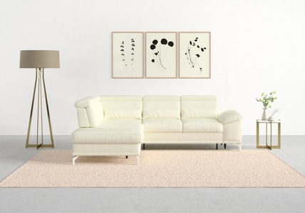 SIT&MORE, sit&more Ecksofa »Cabrio«, mit Sitztiefenverstellung und Federkern, 3 Nierenkissen, sit&more Ecksofa »Cabrio L-Form, B: 274 cm, mit Sitztiefen-, Arm- & Kopfteilverstellung« 3 Nierenkissen, Federkern, optional Bettfunktion und Stauraum
