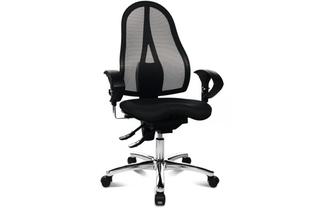 Topstar, home24 Buerodrehstuhl Sitness 15, Topstar® Bürodrehstuhl Ortho 15, Netzrücken, höhenverstellbare Armlehnen, schwarz