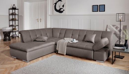 DOMO collection, DOMO collection Ecksofa, DOMO collection Ecksofa »Mona L-Form bequem und komfortabel, Breite 271cm, L-Form« wahlweise mit Bett- und Armlehnfunktion