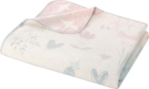 biederlack, Biederlack Babydecke Birdies, BIEDERLACK Babydecke »Birdies«, mit Farbverlauf in rosa-blau, Kuscheldecke