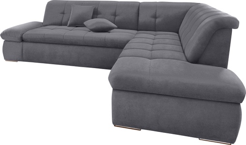 DOMO collection, DOMO collection Ecksofa, DOMO collection Ecksofa »NMoric incl. Zierkissen B/T/H: 273/216/80 cm L-Form«, Ottomanen-Abschluss, wahlweise mit Bettfunktion und Armlehnverstellung