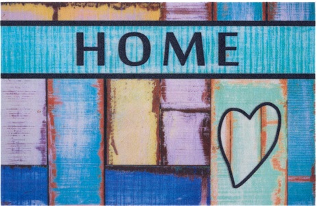 White Label, White Label - Fussmatte - 45 x 70 cm - Multicolor, Home affaire Fussmatte »Home herz, Türmatte«, rechteckig, 6 mm Höhe, Design mit Spruch, Farbenfroh, Robust, Pflegeleicht, Rutschfest