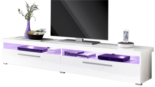 undefined, Lowboard, Breite 200 cm, INOSIGN Lowboard »India,Breite 200 cm, stilvolle Fernsehschrank mit offenen Fächern«, TV-Board ohne Beleuchtung, TV-Kommode mit viel Stauraum