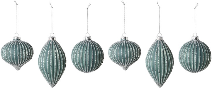 Creativ Deco, Creativ deco Weihnachtsbaumkugel, (Packung, 6 St.), 3 Designs im Set: Höhe des Zapfens 13 cm, Höhe der beiden Kugeln 9 cm, 