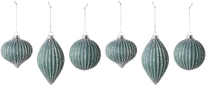 Creativ Deco, Creativ deco Weihnachtsbaumkugel, (Packung, 6 St.), 3 Designs im Set: Höhe des Zapfens 13 cm, Höhe der beiden Kugeln 9 cm, 