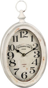 Ambiente Haus, Ambiente Haus Wanduhr »Antikweiss Wanduhr aus metall 28cm«, Ambiente Haus Wanduhr »Antikweiss Wanduhr aus metall 28cm«