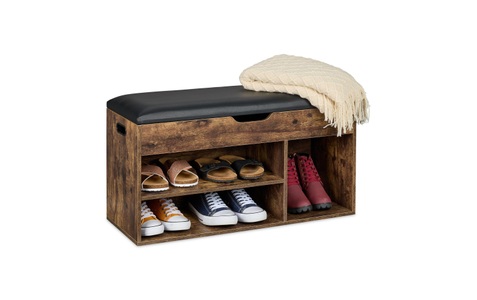 relaxdays Schuhregal »mit Sitzfläche 80 x 46 cm«