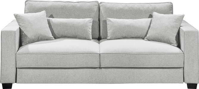 Carryhome, Carryhome Schlafsofa in textil hellgrau , Melvin , 232x92x115 cm , Velours , Stoffauswahl, Liegefunktion, Schlafen auf Sitzhöhe, Rücken echt , 002220043802, MID.YOU Schlafsofa in textil hellgrau , Melvin , 232x92x115 cm , Mikrovelours , Typenauswahl, Liegefunktion, Schlafen auf Sitzhöhe, Rücken echt , 002220043802