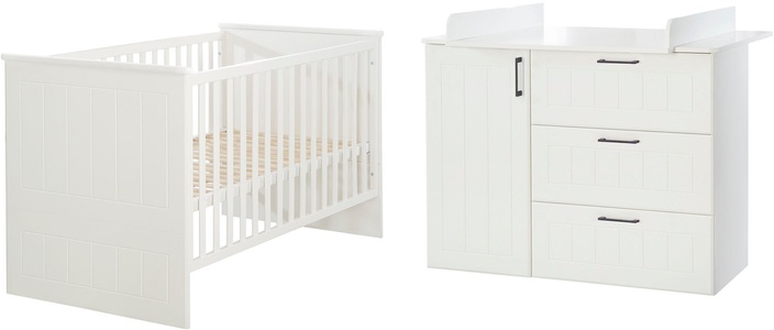 Roba, roba Sparset Sylt, roba® Babymöbel-Set »Sylt«, (Spar-Set, 2 tlg., Kinderbett, Wickelkommode), mit Kinderbett & Wickelkommode; Made in Europe