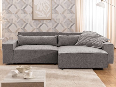 GOODproduct, GOODproduct Ecksofa "KINLEE Design-Sofa mit Recamiere rechts/links, Masse B/T/H 251/144/70cm" L-Form mit Wellenunterfederung, ohne Bettfunktion, modern und beguem