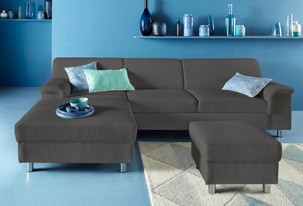 INOSIGN, INOSIGN Ecksofa, wahlweise mit Bettfunktion, DOMO collection Ecksofa »Jamie, modern und elegant, Fusshöhe 9cm, L-Form,« wahlweise mit Bettfunktion