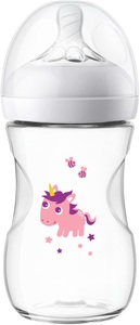 PHILIPS AVENT, Philips Avent Natural Flasche SCF070/25, 260ml, 1 Stück, Einhorn - transparent - Gr.260ml-350ml, Philips AVENT Natural Flasche 260ml