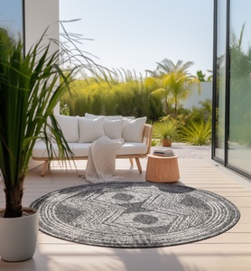 ELLE DECORATION, ELLE DECORATION Teppich »Merge, In- und Outdoor«, rund, Flachgewebe, In-& Outdoor, Modern, Wendeteppich, Balkon, Wohnzimmer, ELLE DECORATION Teppich »Merge Wendeteppich«, rund, 5 mm Höhe, Flachgewebe, In-& Outdoor, Modern, beidseitig, Balkon, Wohnzimmer
