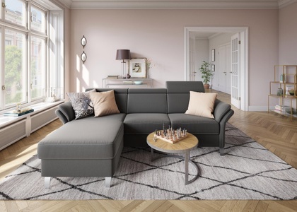 SIT&MORE, sit&more Ecksofa, sit&more Ecksofa »Vincenzo L-Form«, inklusive Kopfteilverstellung, wahlweise mit Bettfunktion, Bettkasten