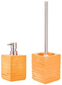 Sanilo, Sanilo Badaccessoires-Sets »Calero Orange«, (Kombi-Set, 2 tlg.), bestehend aus Seifenspender und WC-Bürste, geriffelt, Sanilo Badaccessoire-Set »Calero Orange«, (Kombi-Set, 2 tlg.), bestehend aus Seifenspender und WC-Bürste, geriffelt