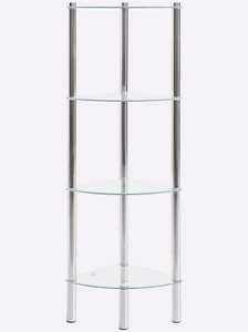 Wenko, Wenko - Eckregal Yago mit 4 Glasablagen - Chrom und Transparent, WENKO Eckregal »Yago«, 4 Etagen