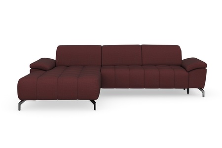 sit&more Ecksofa »Cool«, wahlweise mit Kopfteilverstellung und Vorziehsitz, motorisch, mit schwarzen Füssen