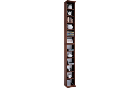 VCM, Holz CD DVD Stand Aufbewahrung Standregal Bücherregal Deko Regal Bigol Holz CD DVD Stand Aufbewahrung Standregal Bücherregal Deko Regal Bigol, VCM - Holzregal stehend | platzsparender CD Schrank für 204 CDs oder 72 DVDs Maße: H. 180 x B. 21 T. 20 cm Elegantes DVD Regal Blu-Ray Regal, One Size, Kern-Nussbaum
