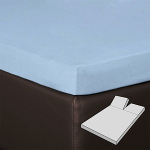 BETTWARENSHOP, BETTWARENSHOP Spannbettlaken »Multi-Stretch Split-Topper«, (1 St.), für Matratzentopper mit Einschnitt, 