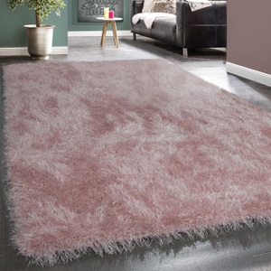 PACO HOME, Paco Home Hochflor-Teppich »Glamour 300«, rechteckig, 70 mm Höhe, Uni Farben, mit weichem Glanz Garn, ideal im Wohnzimmer & Schlafzimmer, Paco Home Hochflor-Teppich »Glamour 300«, rechteckig, 70 mm Höhe, Uni Farben, mit weichem Glanz Garn, auch als Läufer erhältlich