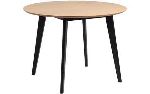 mutoni scandi, Esstisch Enrico Eiche Rubberwood rund 105x105, AC Design Beistelltisch »Roxby Ø 105 x 76 cm Nature/Schwarz«