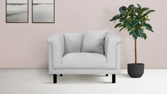 INOSIGN Sessel »AGNIA B/T/H: 100/85/71 cm«, incl. Zierkissen, auch in Cord und Bouclé