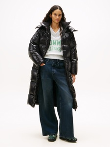 Tommy Jeans Steppmantel »TJW ALASKA GRID SHNY OVS DWN PFR«, mit glänzender Oberfläche