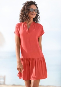 S.Oliver, s.Oliver Blusenkleid, mit Volant am Rock, S.OLIVER Kurzarmkleid Damen