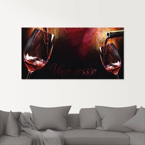 Artland Glasbild »Wein - Rotwein«