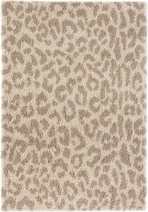 White Label, White Label - Teppich - 80 x 150 cm, my home Hochflor-Teppich »Gemma«, rechteckig, 35 mm Höhe, Weicher Hochflor, Tier Motiv, Leopard, Robust & Pflegeleicht