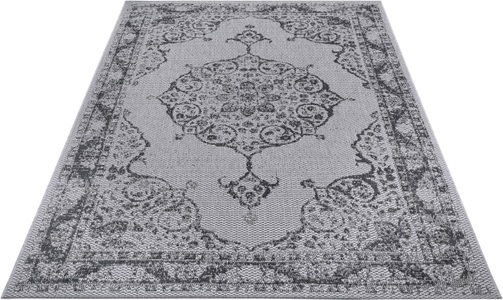White Label, White Label - Teppich In-& Outdoor - 80 x 150 cm; - Silber, Grau, Home affaire Teppich »Holden«, rechteckig, 3 mm Höhe, In- & Outdoor geeignet, strapazierfähig und pflegeleicht, Flachgewebe