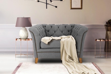 HOME AFFAIRE, Home affaire Sessel »Newport«, mit Knopfheftung im Rücken, Keder und feinen Armlehnen, Home affaire Sessel »Newport modernes Chesterfield«, mit Knopfheftung im Rücken, Keder und feinen Armlehnen