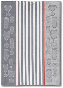 Dyckhoff, Dyckhoff Geschirrtuch »Gläser / Halbleinen«, (Set, 10 tlg.), Dyckhoff Geschirrtuch »Gläser / Halbleinen«, (Set, 10 tlg.), mit Gläser & Streifen Motiv, Masse je Tuch ca. 50x70 cm